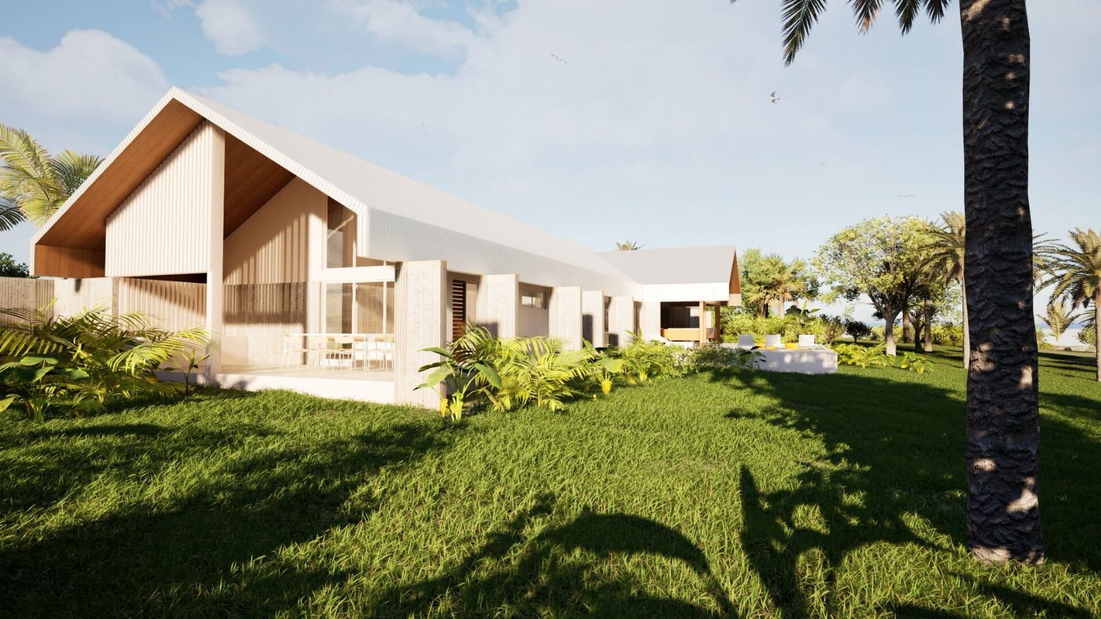 Side view of the villa