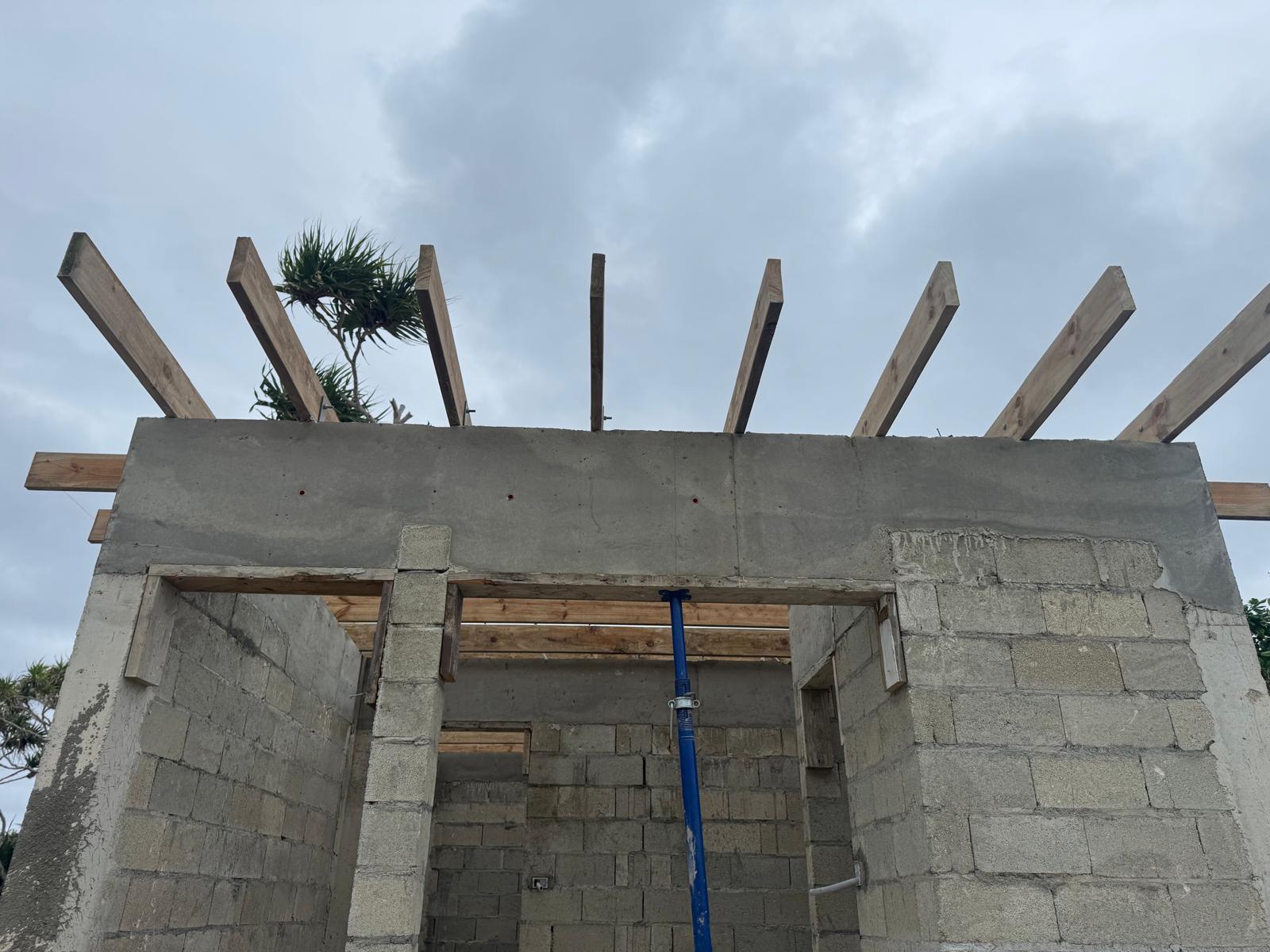 Construction progress on the villa